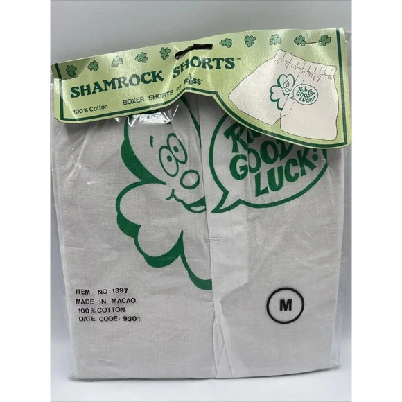 Russ Other - Shamrock Good Luck Boxers/Russ/Medium/Gag Gift/Rub For Good Luck/New/Green